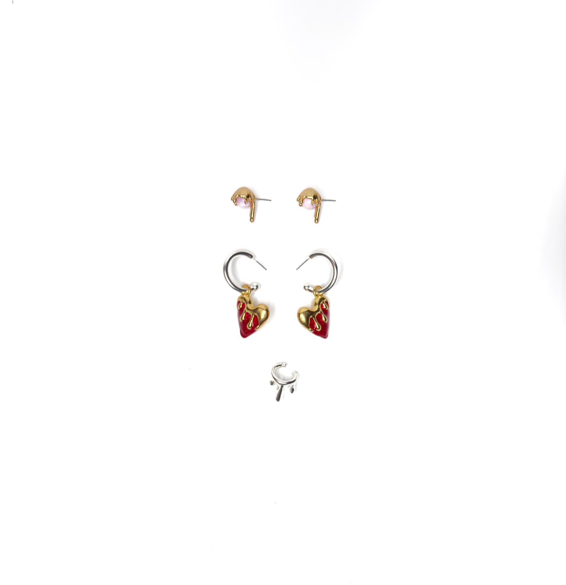Aretes Melted Earparty Set x3 Earcuff Topos Candongas